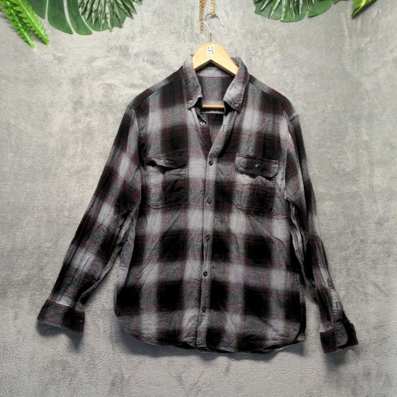 Unbranded Other - 🍑Men Flannel Shirt Fall Winter Button-Down Flap Pocket Casual Plaid LARGE